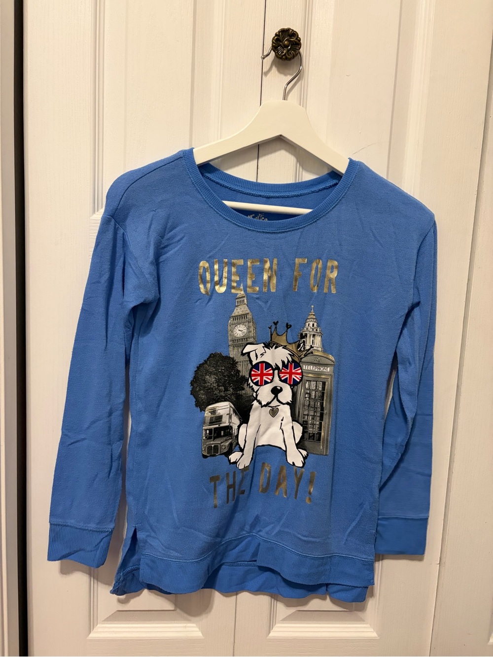 Justice Blue 'Queen for the Day' Long-Sleeve Graphic Top
